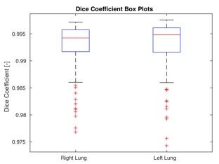 Dice coefficient box plots 
